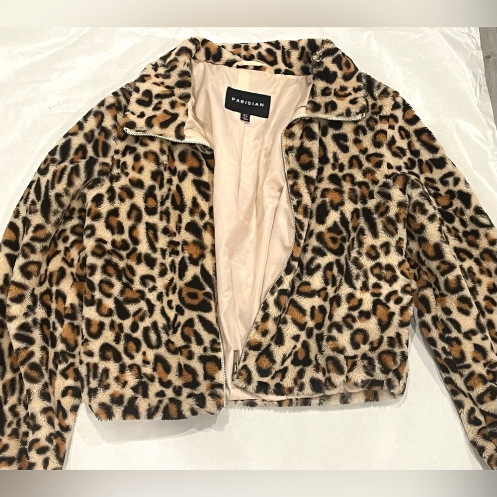 Y2K Bratz Inspired Leopard Cheetah Print Cropped Faux Fur Medium Jacket